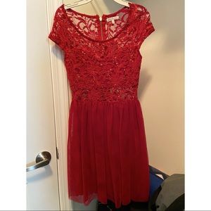 Red party dress